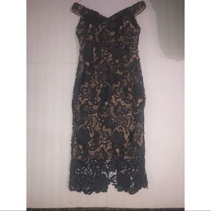 Gray off the shoulder lace dress